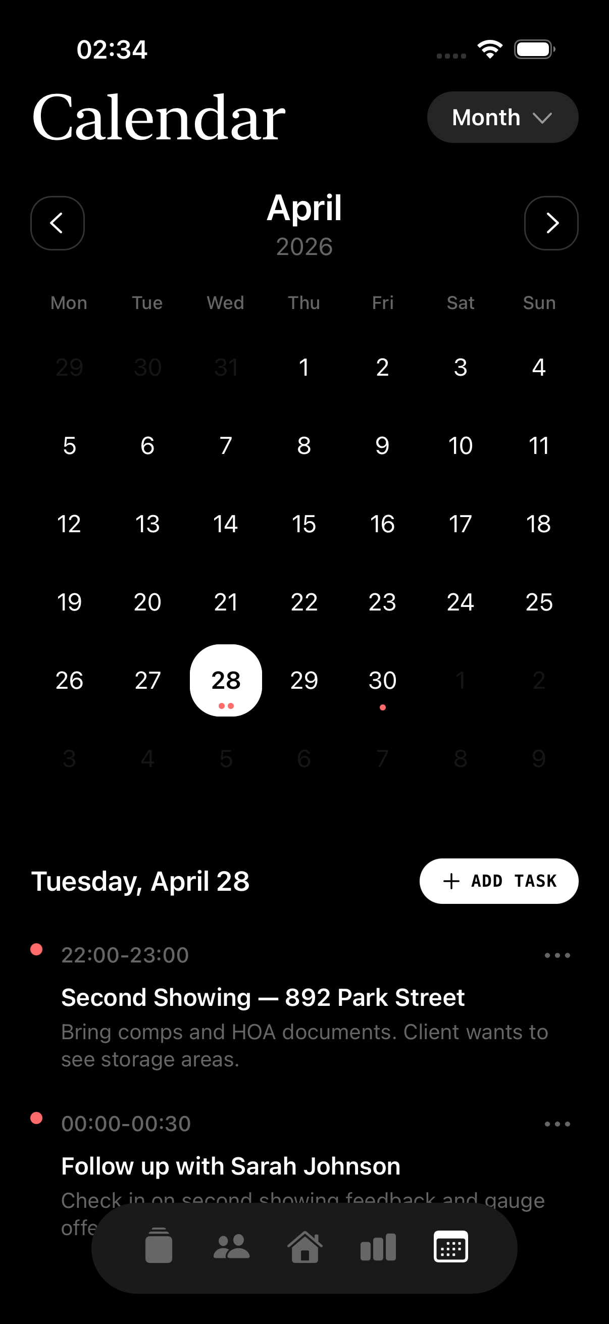 Calendar on iPhone